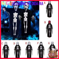 Áo Choàng Hóa Trang Ma Quái - Bộ Trang Phục Halloween Hình Bọ Cạp, Dơi, Đầu Lâu, Kèm Mặt Nạ và Găng Tay Xương
