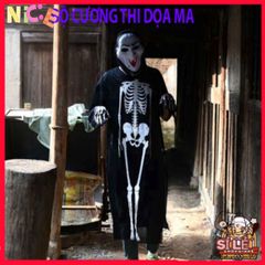 Áo Choàng Hóa Trang Ma Quái - Bộ Trang Phục Halloween Hình Bọ Cạp, Dơi, Đầu Lâu, Kèm Mặt Nạ và Găng Tay Xương