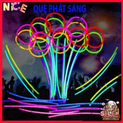 Bộ Que Phát Sáng Dạ Quang 20cm - Combo 100 Đầu Nối Vòng Đeo Tay Đa Màu, Thắp Sáng Tiệc Tùng, Hoạt Động Ngoài Trời