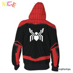 Áo Khoác 3D Spider-Man Marvel Kèm Mũ Độc Đáo - Thời Trang Nữ Siêu Anh Hùng Cho Fans Marvel