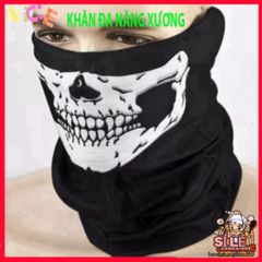 Khẩu Trang Đầu Lâu Xương 50cm - Khăn Đa Năng Vải Lanh Thoáng Mát cho Dã Ngoại và Phong Cách Cá Tính.