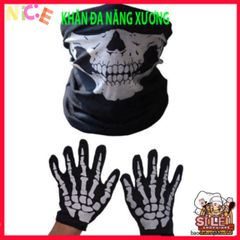 Khẩu Trang Đầu Lâu Xương 50cm - Khăn Đa Năng Vải Lanh Thoáng Mát cho Dã Ngoại và Phong Cách Cá Tính.