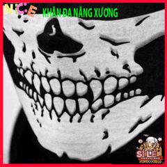 Khẩu Trang Đầu Lâu Xương 50cm - Khăn Đa Năng Vải Lanh Thoáng Mát cho Dã Ngoại và Phong Cách Cá Tính.