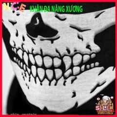 Khẩu Trang Đầu Lâu Thời Trang - Khăn Đa Năng Vải Lanh Thoáng Mát 50cm, Bảo Vệ Chống Bụi và Nắng, Phù Hợp Cho Du Lịch và Hoạt Động Ngoài Trời