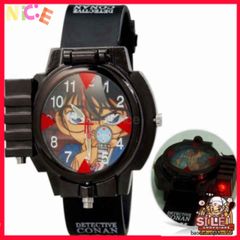 Đồng hồ trẻ em Edogawa Conan - Đồng hồ thời trang manga có đèn laser và kính lúp cho fan thám tử, quà tặng độc đáo cho trẻ em