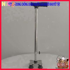 Gậy Tập Đi 4 Chân INOX Điều Chỉnh Chiều Cao - Dụng Cụ Hỗ Trợ Di Chuyển An Toàn, Bền Bỉ Cho Người Già và Người Khuyết Tật