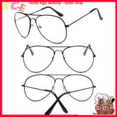 Kính Ngố Nobita Tròn Dễ Thương - Phụ Kiện Thời Trang Chống UV, Tặng Kẹp Tóc Hàn Quốc - Phong Cách Năng Động và Hiện Đại