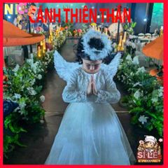 Cánh Lông Vũ Trắng Halloween - Phụ Kiện Hóa Trang Độc Đáo Cho Tiệc, Cosplay, Tiệc Bachelorette, Tạo Dáng Ấn Tượng