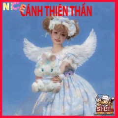 Cánh Lông Vũ Trắng Halloween - Phụ Kiện Hóa Trang Độc Đáo Cho Tiệc, Cosplay, Tiệc Bachelorette, Tạo Dáng Ấn Tượng