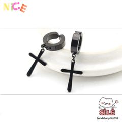Khuyên Tai Titan Hình Thánh Giá BTN-6065 - Phụ Kiện Thời Trang Hàn Quốc Cá Tính, Độ Bền Cao, Giao Hàng Tận Nơi