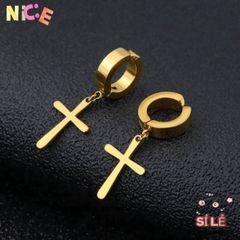 Khuyên Tai Titan Hình Thánh Giá BTN-6065 - Phụ Kiện Thời Trang Hàn Quốc Cá Tính, Độ Bền Cao, Giao Hàng Tận Nơi