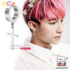 Khuyên Tai Titan Hình Thánh Giá BTN-6065 - Phụ Kiện Thời Trang Hàn Quốc Cá Tính, Độ Bền Cao, Giao Hàng Tận Nơi