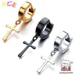 Khuyên Tai Titan Hình Thánh Giá BTN-6065 - Phụ Kiện Thời Trang Hàn Quốc Cá Tính, Độ Bền Cao, Giao Hàng Tận Nơi