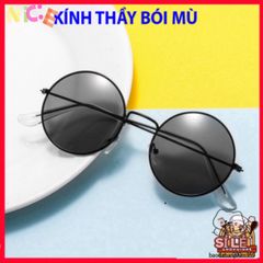 Kính Mát Thời Trang Nobita Tròn - Kính Đen Cá Tính Phong Cách Thầy Bói Huyền Bí UV400 Cho Mùa Hè Năng Động