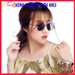 Kính Mát Thời Trang Nobita Tròn - Kính Đen Cá Tính Phong Cách Thầy Bói Huyền Bí UV400 Cho Mùa Hè Năng Động