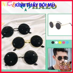 Kính Mát Thời Trang Nobita Tròn - Kính Đen Cá Tính Phong Cách Thầy Bói Huyền Bí UV400 Cho Mùa Hè Năng Động