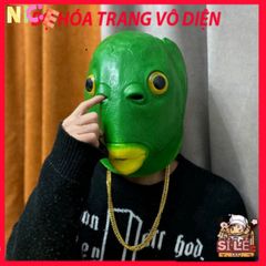 Mặt Nạ Silicone Xanh Hình Cá - Mặt Nạ Hóa Trang Vui Nhộn Cho Tiệc Halloween & Giáng Sinh, An Toàn và Độc Đáo