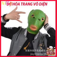 Mặt Nạ Silicone Xanh Hình Cá - Mặt Nạ Hóa Trang Vui Nhộn Cho Tiệc Halloween & Giáng Sinh, An Toàn và Độc Đáo