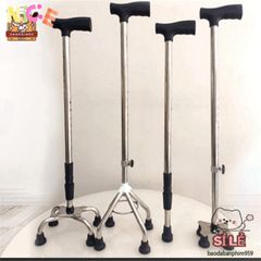 Gậy Chống 4 Chân Lucass B-924 - Thiết Bị Hỗ Trợ Đi Lại An Toàn Cho Người Cao Tuổi, Điều Chỉnh Chiều Cao Dễ Dàng