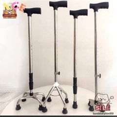 Gậy Chống 4 Chân Lucass B-924 - Thiết Bị Hỗ Trợ Đi Lại An Toàn Cho Người Cao Tuổi, Điều Chỉnh Chiều Cao Dễ Dàng