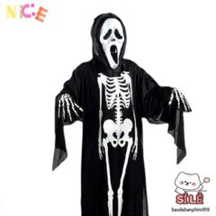 Áo xương Halloween với mặt nạ – Trang phục cosplay Thần Chết Scream đầy bí ẩn cho bữa tiệc ma quái