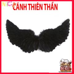 Bộ 3 Phụ Kiện Halloween - Cánh Đen Huyền Ảo và Đũa Phép Lông Quỷ Kỳ Diệu cho Trẻ Em - Trang Phục Tiệc Độc Đáo