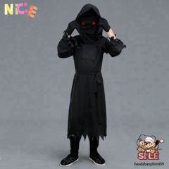 Bộ Trang Phục Thần Chết Halloween cho Người Lớn - Áo Dài, Găng Tay & Mặt Nạ Bí Ẩn (1,65m-1,8m)