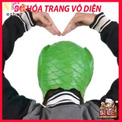 Mặt Nạ Silicon Đầu Cá Xanh Lá Vui Nhộn - Khăn Che Mặt An Toàn Cho Người Lớn Trong Các Buổi Tiệc Hóa Trang và Halloween