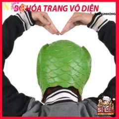 Mặt Nạ Hóa Trang Quái Thú Đầu Cá Màu Xanh Lá cho Tiệc Halloween - Phụ Kiện Cosplay Độc Đáo và Thú Vị