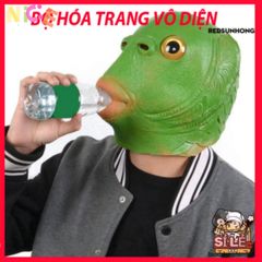 Mặt Nạ Hóa Trang Quái Thú Đầu Cá Màu Xanh Lá cho Tiệc Halloween - Phụ Kiện Cosplay Độc Đáo và Thú Vị