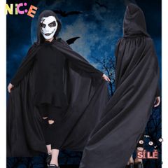 Bộ Trang Phục Halloween Thần Chết - Đồ Hóa Trang Ma Kinh Dị Với Mặt Nạ và Găng Tay Cho Nam Nữ, Phong Cách Độc Đáo, 120cm