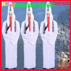 Bộ Trang Phục Halloween Thần Chết Scream - Quái Vật Hắc Bạch Vô Thường Với Áo Choàng, Găng Tay, Kính LED - Ấn Tượng Và Độc Đáo!