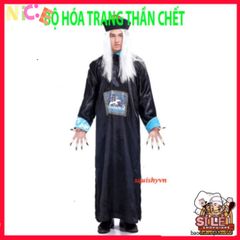 Bộ Trang Phục Halloween Thần Chết Scream - Quái Vật Hắc Bạch Vô Thường Với Áo Choàng, Găng Tay, Kính LED - Ấn Tượng Và Độc Đáo!