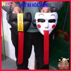 Mặt Nạ MA Tử Thi Lưỡi Dài Đỏ - Hóa Trang Halloween Độc Đáo, Thích Hợp Cho Video TikTok & Các Sự Kiện Giải Trí