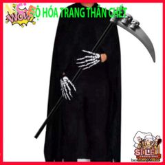Bộ Trang Phục Halloween Thần Chết - Áo Choàng Có Mũ, Găng Tay Xương Sợ Hãi - Thời Trang Hóa Trang Độc Đáo Cho Tiệc Tùng