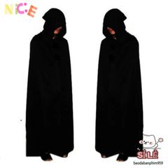 Áo Choàng Halloween 2 Lớp Đen Đỏ - Hóa Thân Thần Chết Phù Thủy Độc Đáo, Trang Phục Cosplay Mùa Lễ Hội