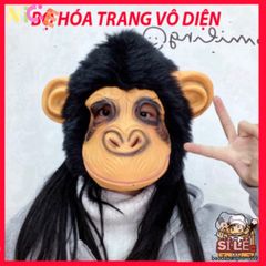 Mặt Nạ Khỉ Đột Đen - Mặt Nạ Halloween Độc Đáo Phong Cách Hacker, Latex An Toàn, Thích Hợp Cho Tiệc Hóa Trang, Chụp Hình Thú Vị