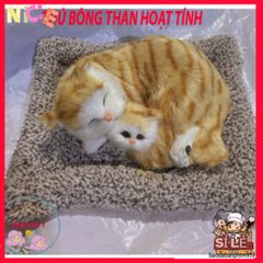 Bộ Đôi Mèo Dễ Thương - Thú Bông Khử Mùi Ô Tô, Lọc Không Khí Than Hoạt Tính, Phụ Kiện Trang Trí Xe Hơi
