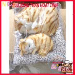 Bộ Đôi Mèo Dễ Thương - Thú Bông Khử Mùi Ô Tô, Lọc Không Khí Than Hoạt Tính, Phụ Kiện Trang Trí Xe Hơi