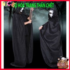 Bộ Trang Phục Thần Chết Halloween - Đồ Hóa Trang Thời Thượng Cho Nam Nữ, Bao Gồm Mặt Nạ và Găng Tay, Phong Cách Ấn Tượng