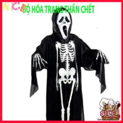 Áo Xương Halloween BT72 Kèm Mặt Nạ Thần Chết - Trang Phục Ma Mị Độc Đáo Cho Lễ Hội Hóa Trang