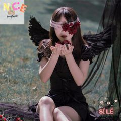 Bộ Cánh Thiên Thần Đen Trắng Lông Vũ cho Người Lớn và Trẻ Em - Trang Phục Cosplay Độc Đáo, Quà Tặng Sinh Nhật