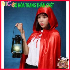 Áo Choàng Ma Cà Rồng Halloween Đỏ Đen Cao Cấp - Thiết Kế Tử Thần Với Họa Tiết Xương Đầu Lâu, Thời Trang Dành Cho Cosplay Dịp Lễ