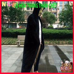 Áo Choàng Ma Cà Rồng Halloween Đỏ Đen Cao Cấp - Thiết Kế Tử Thần Với Họa Tiết Xương Đầu Lâu, Thời Trang Dành Cho Cosplay Dịp Lễ