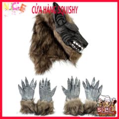 Mặt Nạ Nhập Vai Người Sói Cao Su Tự Nhiên - Phụ Kiện Halloween Chất Lượng Cao, Sống Động Và Ấn Tượng