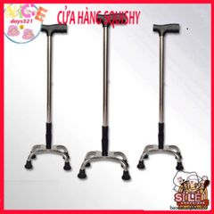 Gậy Chống Đa Năng 4 Chân Điều Chỉnh Chiều Cao - Hỗ Trợ An Toàn Cho Người Già và Khuyết Tật - Batoong Tập Đi Chắc Chắn
