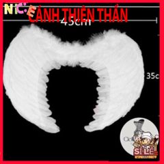 Cánh Cục Cưng - Phụ Kiện Cosplay Lông Vũ Đen Trắng Huyền Bí Cho Lễ Hội Halloween Và Biểu Diễn Sanh Động