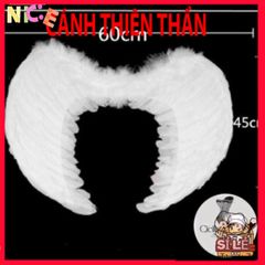 Cánh Cục Cưng - Phụ Kiện Cosplay Lông Vũ Đen Trắng Huyền Bí Cho Lễ Hội Halloween Và Biểu Diễn Sanh Động