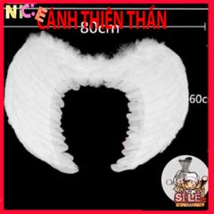 Cánh Cục Cưng - Phụ Kiện Cosplay Lông Vũ Đen Trắng Huyền Bí Cho Lễ Hội Halloween Và Biểu Diễn Sanh Động