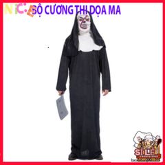 Bộ Hóa Trang Ma Quái Tóc Trắng Cho Halloween - Áo Choàng, Găng Tay, Mũ & Kính LED Đỏ, Trang Phục Cosplay Thần Chết Kinh Dị